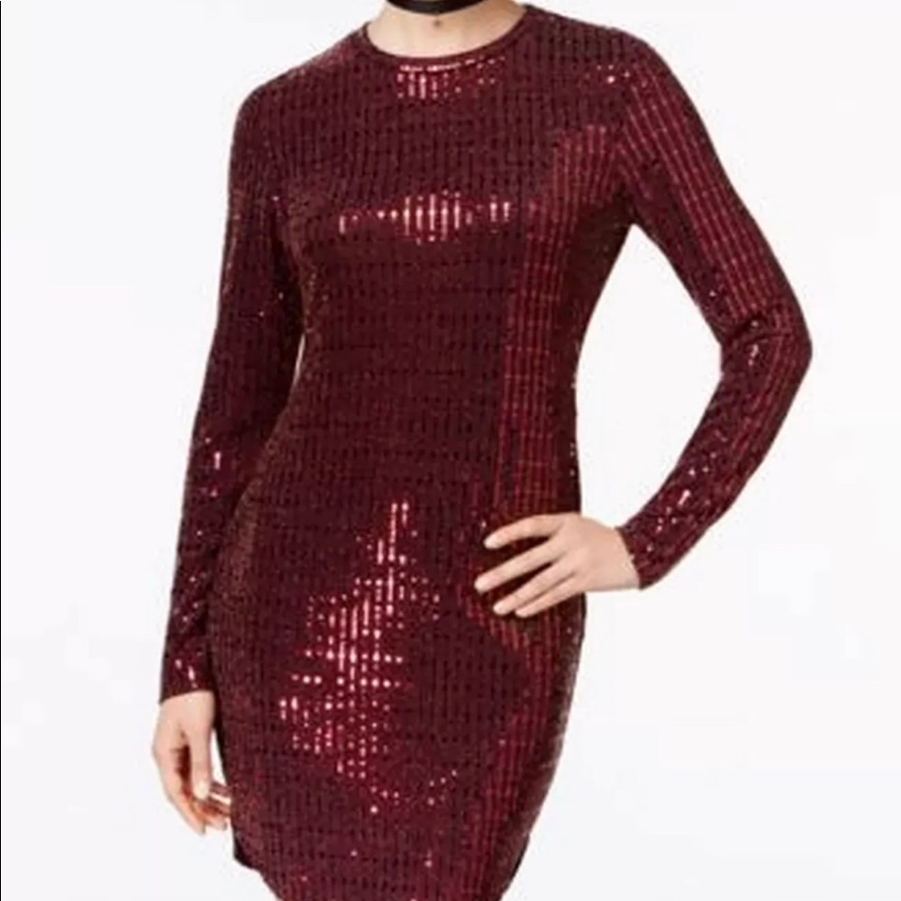 Long sleeve mini sequin dress. Juniors 7/8